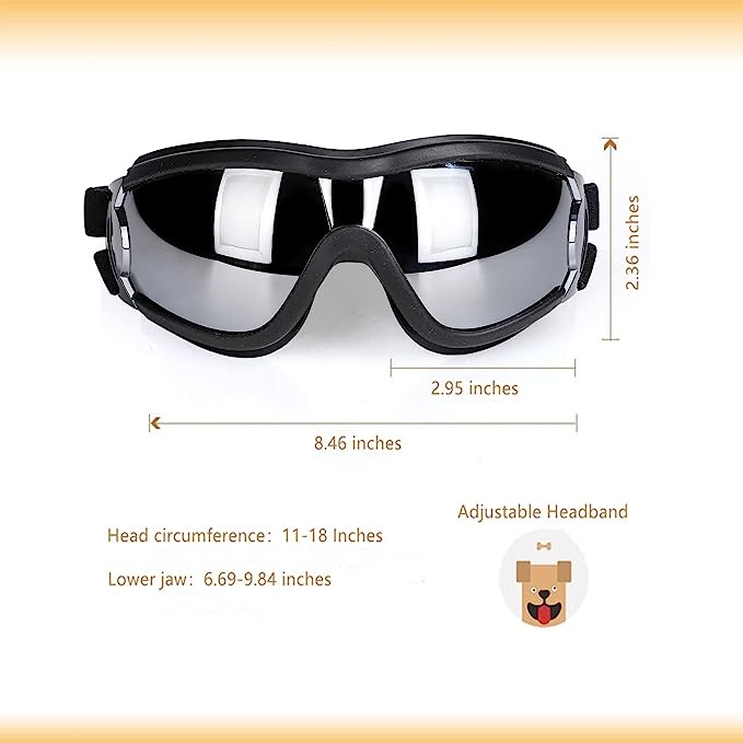 UV Protection Wind Dust Fog Pet Glasses Eye Wear with Adjustable Strap