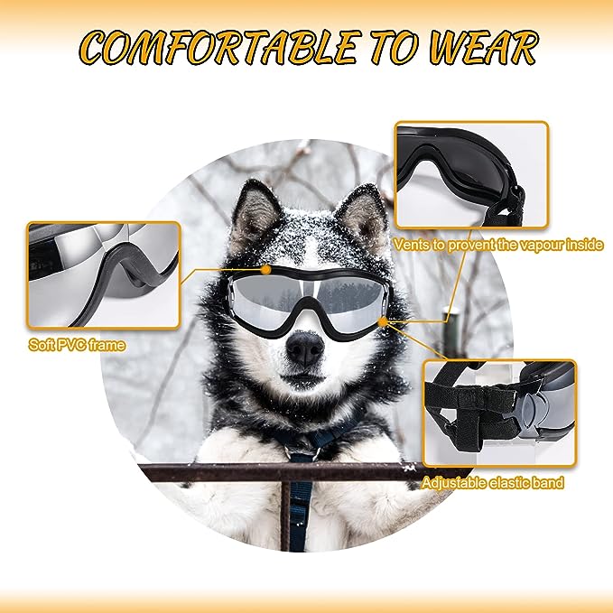 UV Protection Wind Dust Fog Pet Glasses Eye Wear with Adjustable Strap